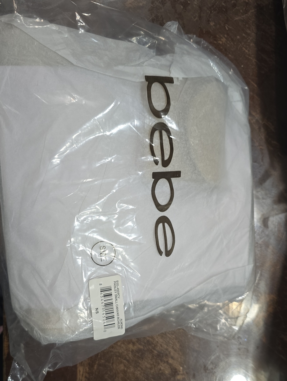 NWT bebe Almond Paisley Small Canvas Bowler MSRP $109